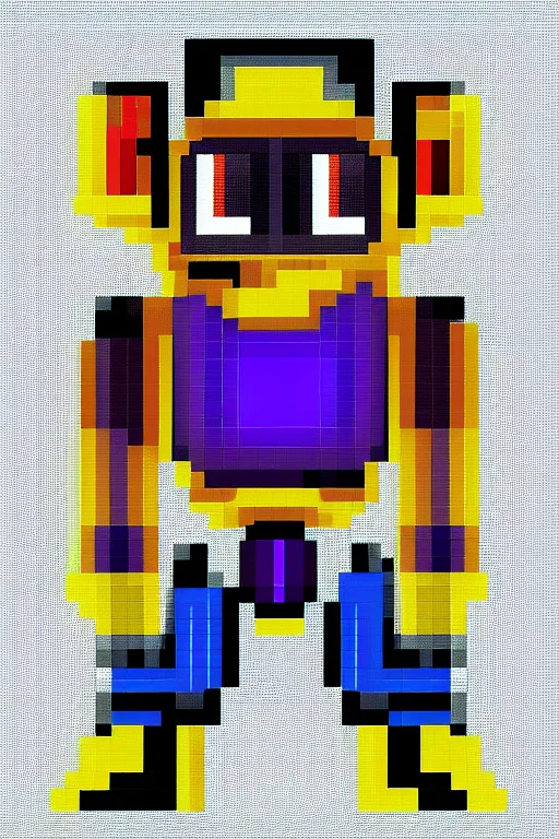 Image similar to a gorgeous anime robot, pixel style, 3 2 x 3 2, pixel game character