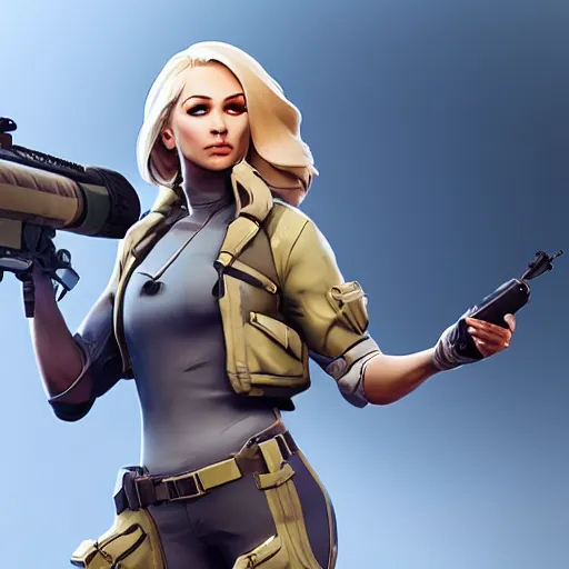 Prompt: blonde female : : as polished sniper cosplay : : weta disney pixar movie still photo : : hi - fructose, sci fi decadent highly - detailed digital painting, golden ratio, octane render, artstation, smooth, sharp focus, fortnite, artgerm, mucha, loish, wlop : :