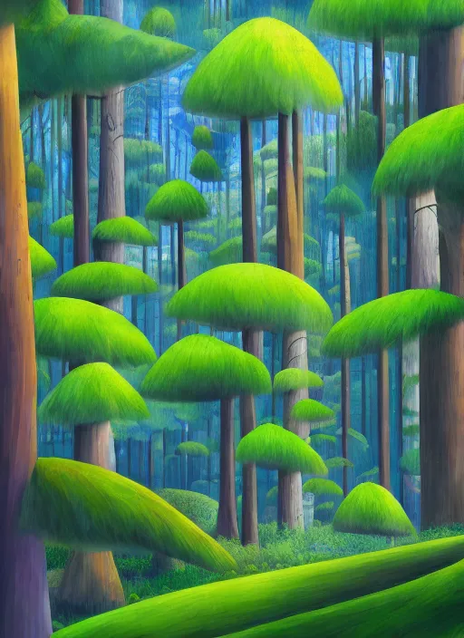 Image similar to lush forest, high detail, 4 k, concept art, cubism style