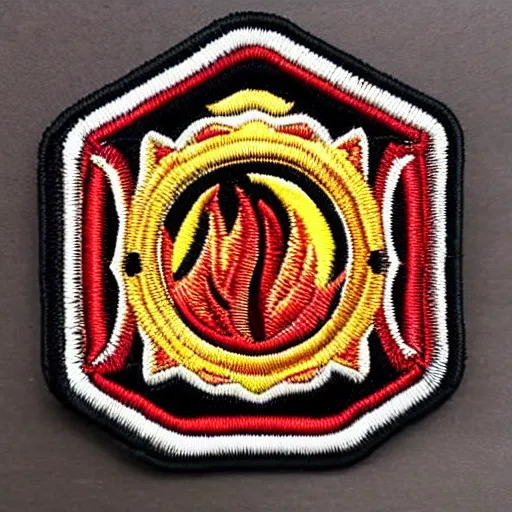 Image similar to fire station flame embroidered patch retro design