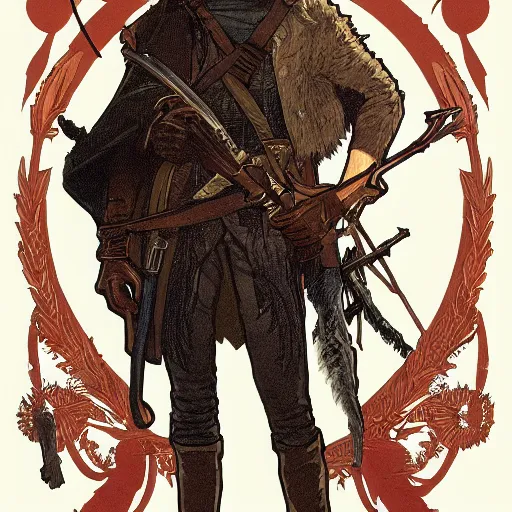 Prompt: an ultra detailed vector image of michael cera dressed as the hunter from bloodborne, concept art by alphonse mucha and greg rutkowski, bloodborne horror