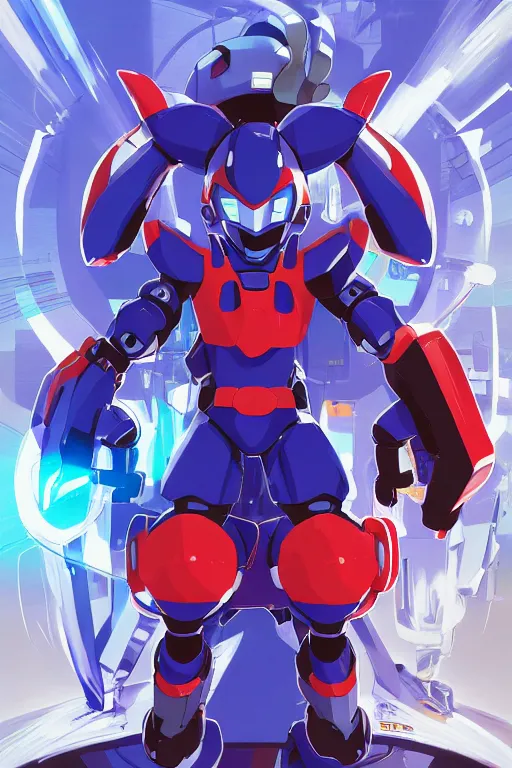 Image similar to robot ninja mask helmet megaman x zero rockman 2 0 2 2 switch game boss legacy collection fanart artsation, art gta 5 comics, behance hd by jesper ejsing, by rhads, makoto shinkai and lois van baarle, ilya kuvshinov, rossdraws global illumination ray tracing