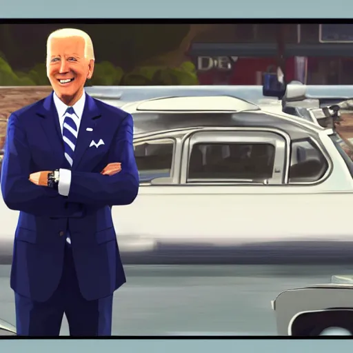 Prompt: Joe Biden gta Loading screen, 8k