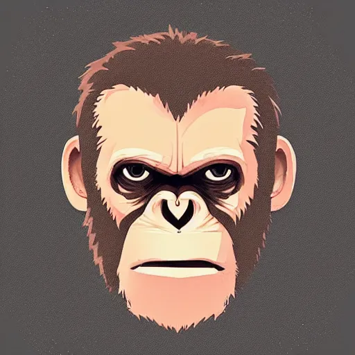 Image similar to face icon vector minimalist planet of the apes by artstation loftis cory fanart bechdel alison and davison craig