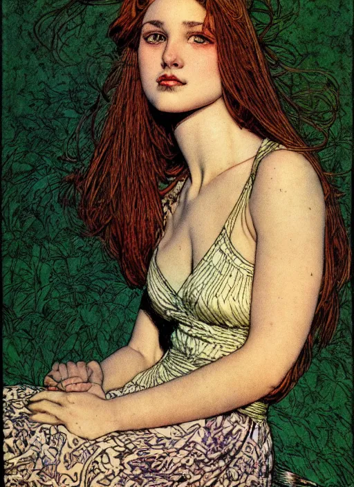 Image similar to a portrait of a pretty young lady by barry windsor smith