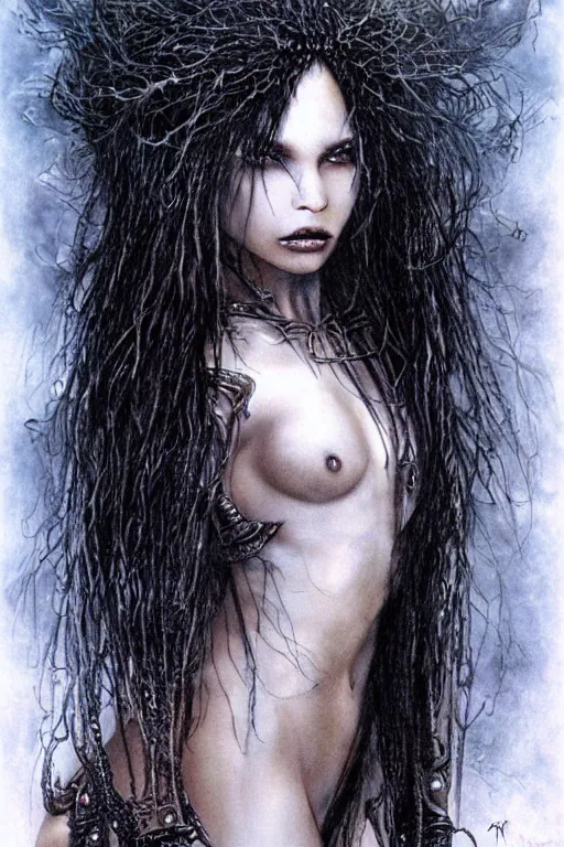 Image similar to zoe kravitz as a vampire queen by luis royo