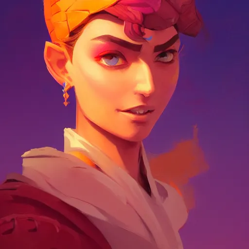 Image similar to profile portrait, maya ali mage, gloomhaven, dynamic lighting, gaudy colors, octane render aesthetic, matte painting concept art, official fanart behance hd artstation by jesper ejsing, by rhads and makoto shinkai and lois van baarle and ilya kuvshinov and rossdraws