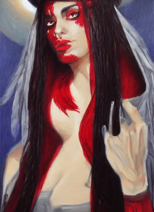 Prompt: aradia from night of revenge, portrait, oil painting, detailed