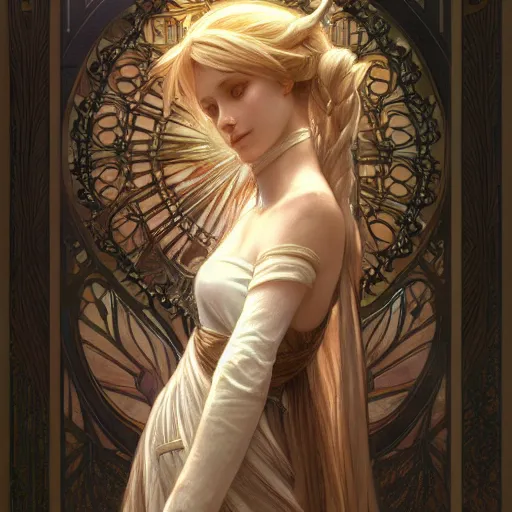 Image similar to beautiful lifelike award winning pencil illustration of lunafreya nox fleuret trending on art station artgerm greg rutkowski alphonse mucha museum quality cinematic atmospheric