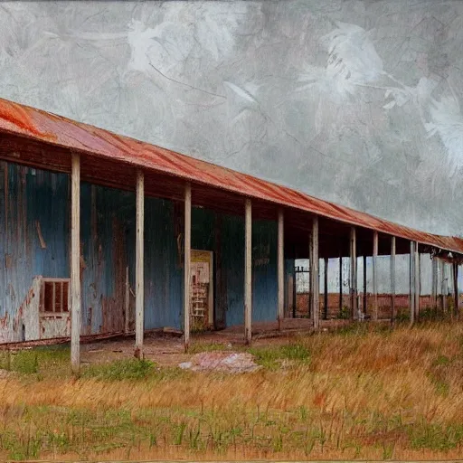 Image similar to an abandoned grocery store in the middle of nowhere by william christenberry, ultra detailed, rainy, beautiful