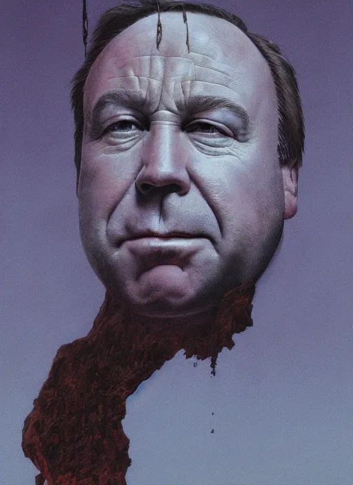 Image similar to alex jones by zdzislaw beksinski and lisa frank