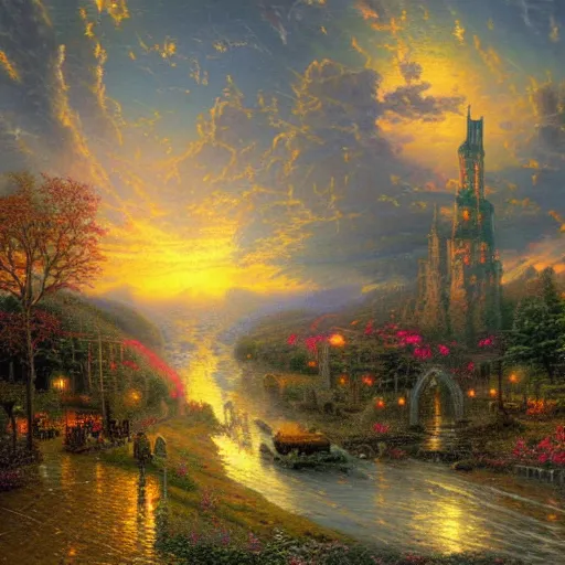 Prompt: the apocalypse by thomas kinkade