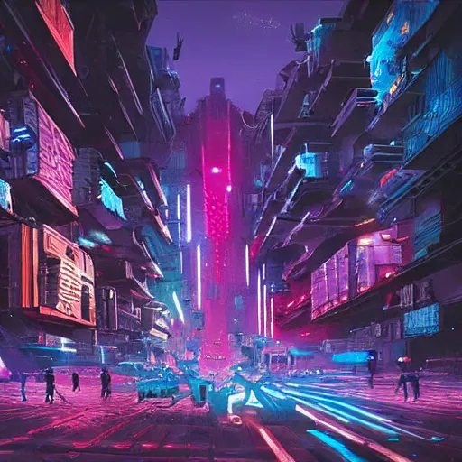 Image similar to cyberpunk city lsd star wars