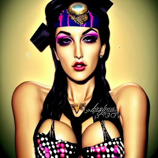 Image similar to photorealistic portrait of jolyne kujo, fashion photography, glamour photography