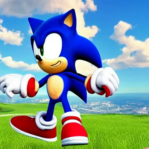 Image similar to sonic the hedgehog dabbing