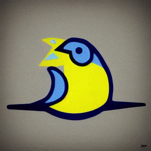 Image similar to Bird icon, blue and yellow