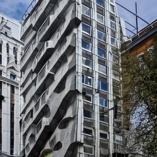 Image similar to a deconstructivist building in london