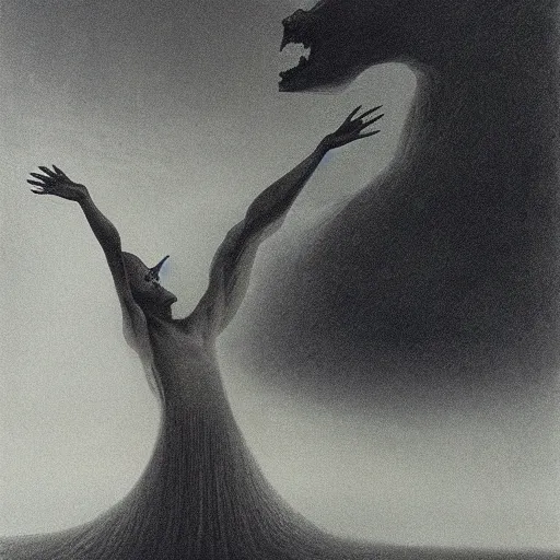 Image similar to spirit by zdzisław beksinski