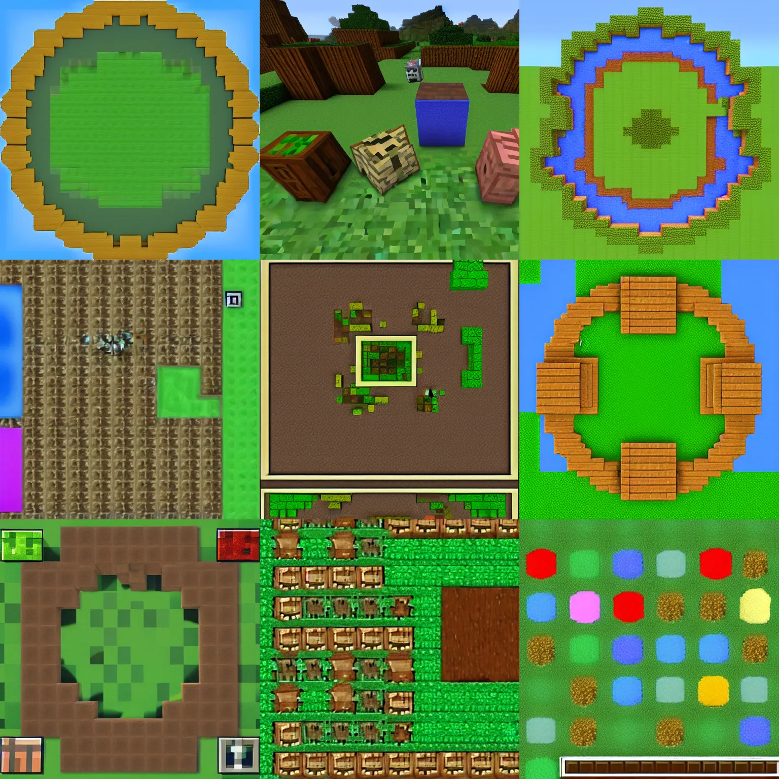 Prompt: Minecraft but it's circles