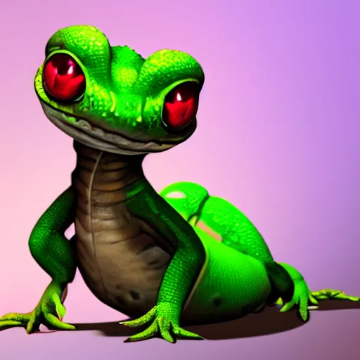 Prompt: concept art angry cute gecko, 8 k resolution, artstation trending, rtx, soft lighting, hyper rialictic