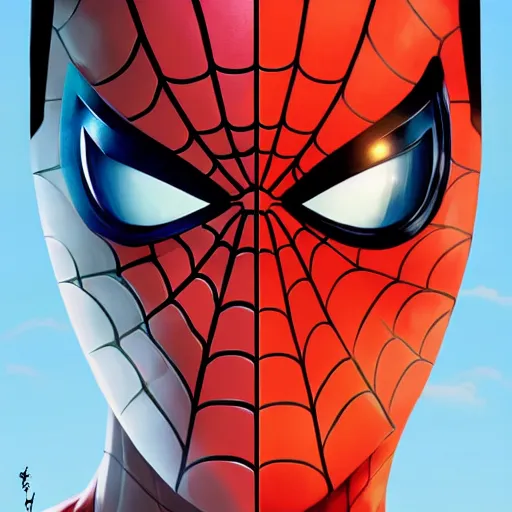 Image similar to face icon stylized minimalist spider - man, loftis, cory behance hd by jesper ejsing, by rhads, makoto shinkai and lois van baarle, ilya kuvshinov, rossdraws global illumination