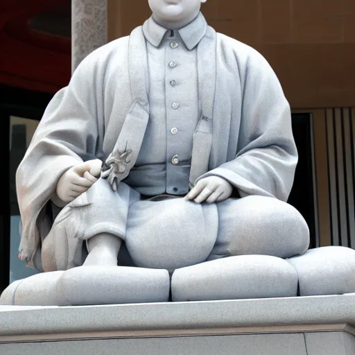 Image similar to Korean characters on a marble statue of Kim Jong-In