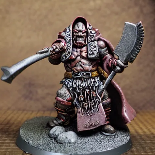 Image similar to warhammer fantasy axe wielding orc figurine