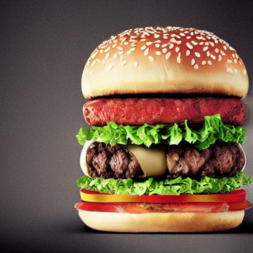 Prompt: mcdonald's dna burger promotional poster