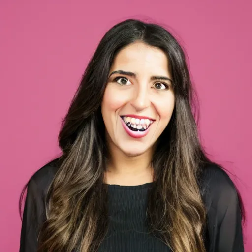 Image similar to olivia lopes from the h3 podcast posing to take a picture with her mouth tilted, high quality, photography