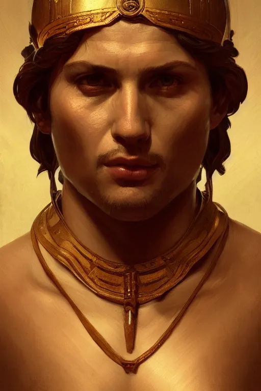 Image similar to ancient rome man, realistic portrait full body, symmetrical, highly detailed, digital painting, artstation, concept art, smooth, sharp focus, illustration, cinematic lighting, art by artgerm and greg rutkowski and alphonse mucha