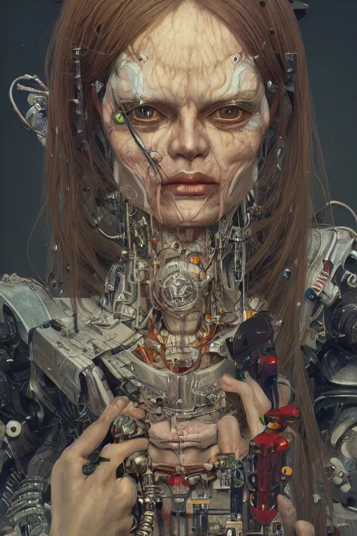 Image similar to portrait of beautiful old goblin, cyberpunk, Warhammer, highly detailed, artstation, illustration, art by Gustav Klimt and Range Murata and Ilya Kuvshinov and Sakimichan