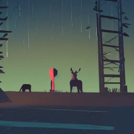 Prompt: A still from the videogame Kentucky Route Zero.