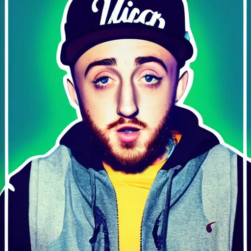 Prompt: rapper mac miller, poster, smooth, movie poster, coloured, sharp focus, 8 k, highly detailed, hd