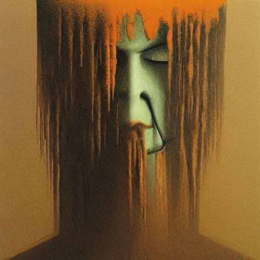 Prompt: Mona in the style of Zdzislaw Beksinski