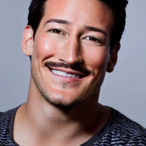 Image similar to a high quality photo of handsome markiplier, gigachad