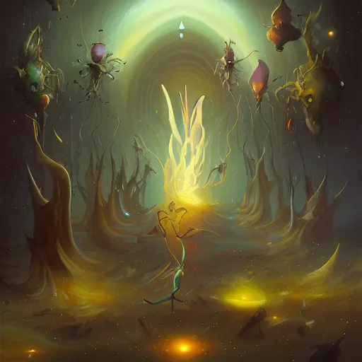 Image similar to the cosmic garlic starts to rot by peter mohrbacher