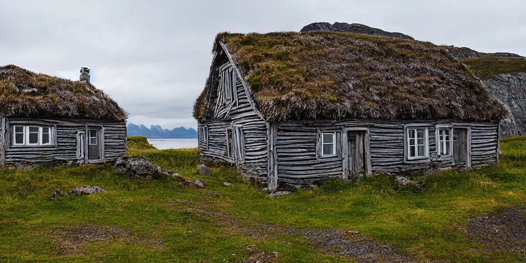 Image similar to an old house. at andøya island, northern norway.