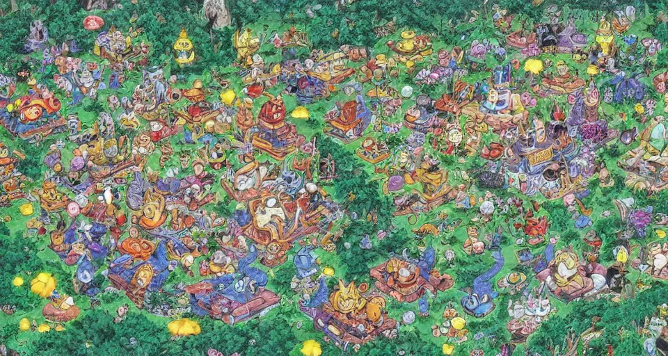 Image similar to Enchanted and magic forest, by Akira Toriyama