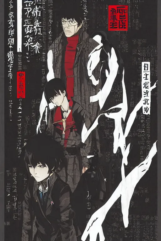 Prompt: professionally drawn seinen mature cyberpunk detective horror action manga comic cover about wizards, full color, beautifully drawn coherent professional, drawn by ilya kuvshinov, ilya kuvshinov, satoshi kon and tsutomu nihei. japanese script kanji hiragana on the cover. simplistic minimalist stylized cover art. cel shaded