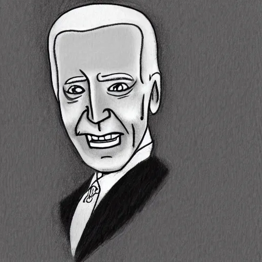 Image similar to drawing of joe biden in the style of corpse bride
