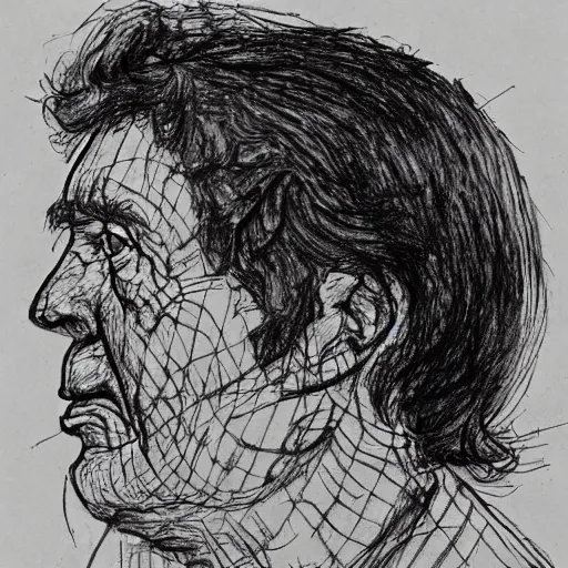 Image similar to a realistic yet scraggly portrait sketch of the side profile of a stern and sophisticated muriel bagge, trending on artstation, intricate details, in the style of frank auerbach, in the style of sergio aragones, in the style of martin ansin, in the style of david aja, in the style of mattias adolfsson