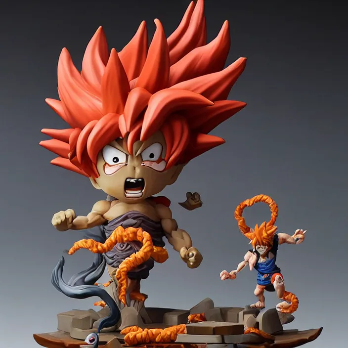 Prompt: eldritch abomination Son Goku, imsorryjon, Son Goku, figurine, detailed product photo