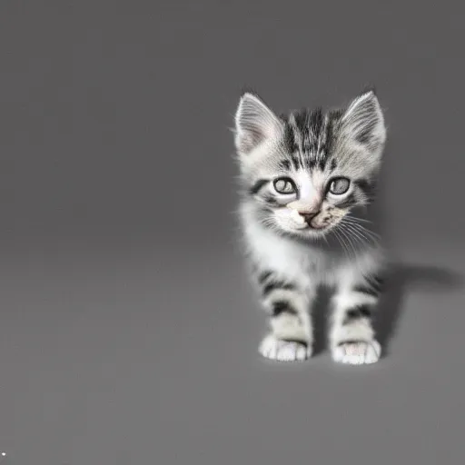 Prompt: full body pose, hyperrealistic photograph of a depressed kitten, dim volumetric lighting, 8 k, octane beautifully detailed render, extremely hyper detailed, intricate, epic composition, cinematic lighting, masterpiece, trending on artstation, very very detailed, stunning, hdr, smooth, sharp focus, high resolution, award, winning photo, dslr, 5 0 mm