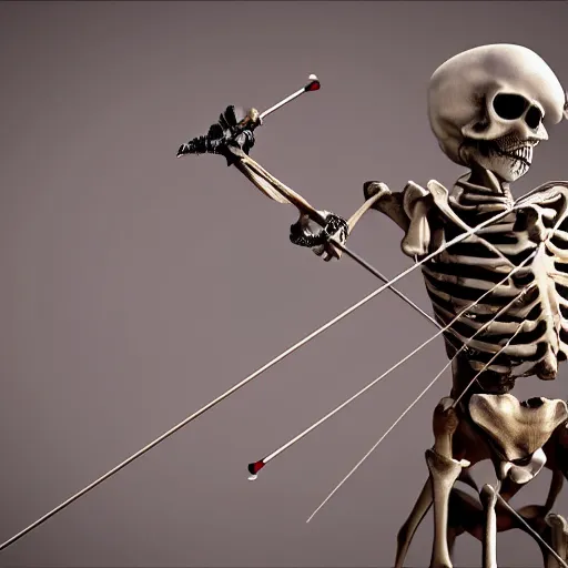 Image similar to a photo of a skeleton archer, 4k, very detailed