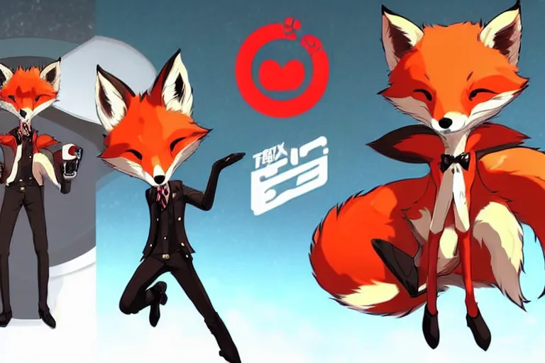 Image similar to a furry tan male fox on a persona 5 : royal ( by atlus ) video game splash screen, a furry male sandcolored tan fox fursona ( has hair ), persona 5 phantom thief style