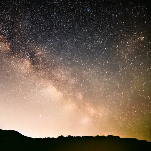 Prompt: HD Dslr professional photograph of landscape and a sky full of beautiful stars