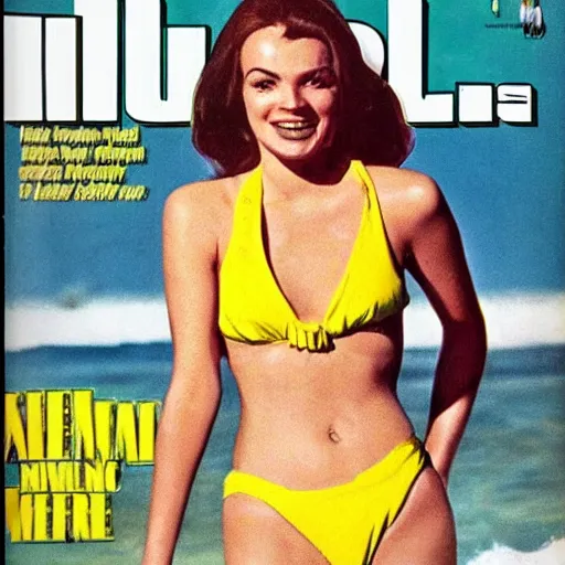 Prompt: a seductive Walter White on the cover of Swimsuit Illustrated (1965)