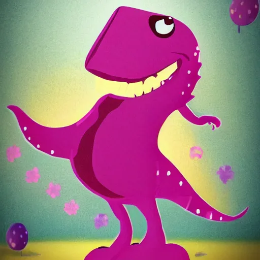 Prompt: T-Rex wearing princess dress and bow, in the style of Pixar