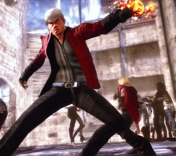 Image similar to dmc dante gunsmoke battle