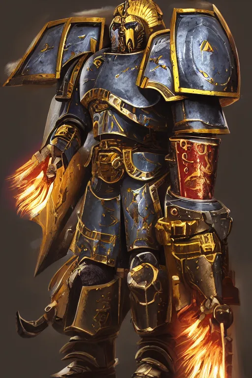 Image similar to armor portrait heros warhammer 4 0 k horus heresy fanart - the primarchs emperor by johannes helgeson animated with vfx concept artist & illustrator global illumination ray tracing hdr fanart arstation zbrush central hardmesh 8 k octane renderer comics stylized